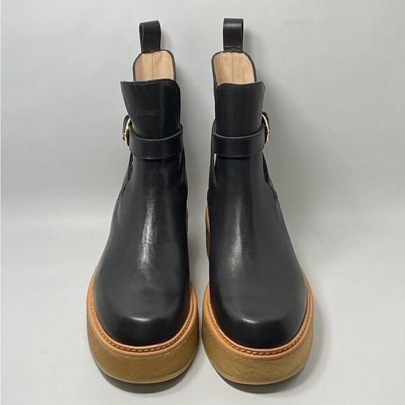 Ulla Johnson Lennox Leather Ankle-Buckle Platform Boots size 37.5 - Picture 3 of 12